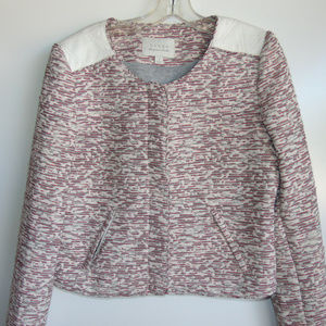 NWT Anthropologie HINGE Cream, Red, Black Jacquard Jacket Size Medium  ~ NEW